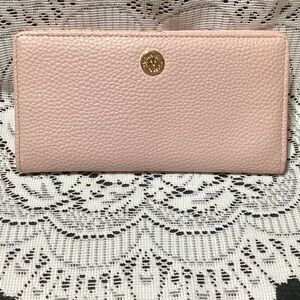 Anne Klein Blush Pink Wallet with Gold Accent ID Pocket & Card Slots Like New